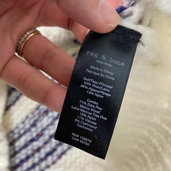 rag & bone Iceland Striped Wool Crew Neck Sweater - Picture 6 of 8